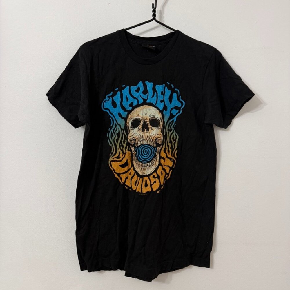 Warr’s Harley-Davidson London T-Shirt Skull Graphic Black Short Sleeve